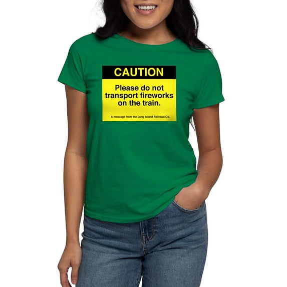 CafePress - Caution T Shirt - Women's Traditional Fit Dark T-Shirt