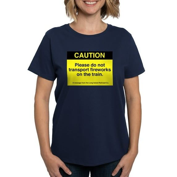 CafePress - Caution T Shirt - Women's Traditional Fit Dark T-Shirt