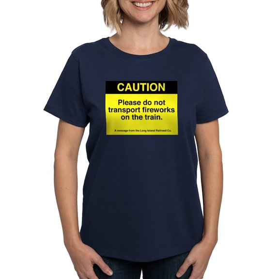 CafePress - Caution T Shirt - Women's Traditional Fit Dark T-Shirt