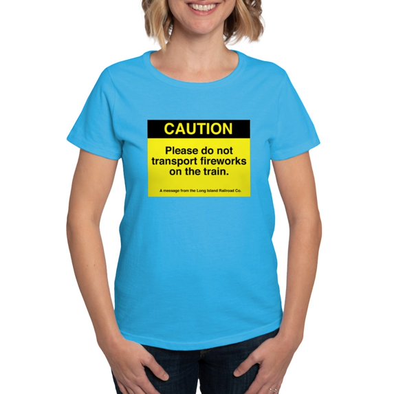 CafePress - Caution T Shirt - Women's Traditional Fit Dark T-Shirt