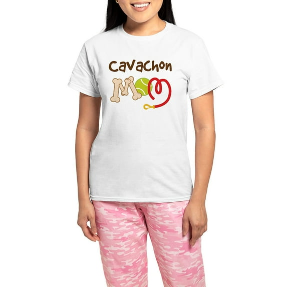 CafePress - Cavachon Dog Mom Women's Light Pajamas - Women's Short Sleeve Print T-Shirt and Pants Light Cotton Pajama Set