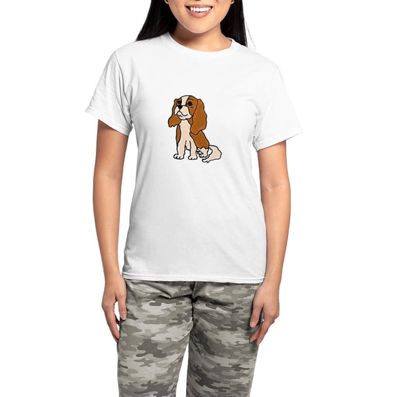 CafePress - Cavalier King Charles Spaniel Pajamas - Women's Short Sleeve Print T-Shirt and Pants Light Cotton Pajama Set