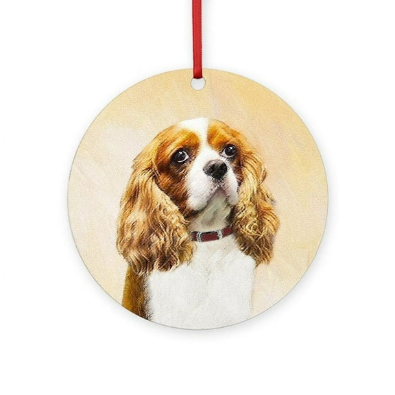 CafePress - Cavalier King Charles Spaniel -  Round Wood Ornament 4"