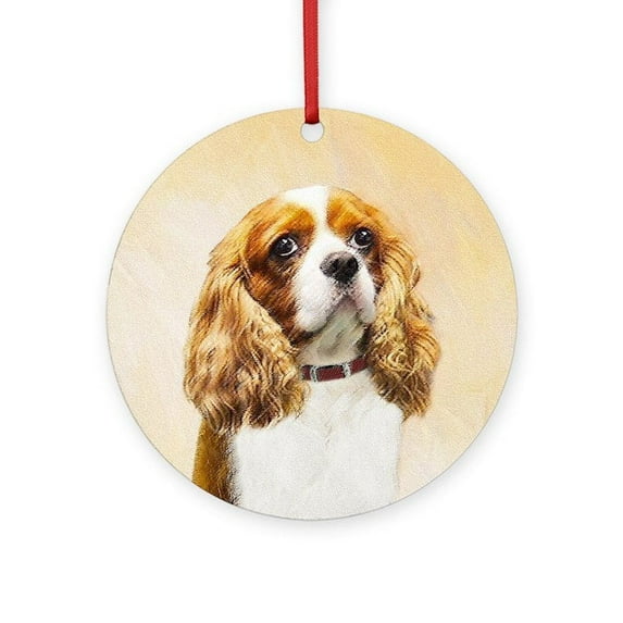 CafePress - Cavalier King Charles Spaniel - Round Wood Ornament 4"