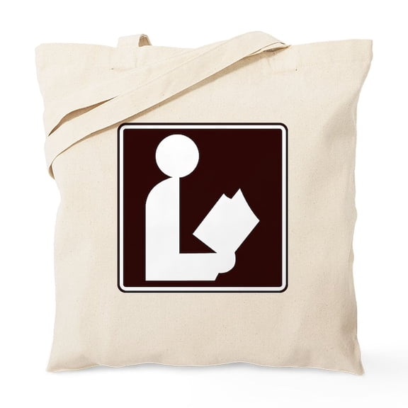 CafePress - Ccpoems Library Sign Tote Bag - Unisex Canvas Tote Bag, Beige, 1-Piece