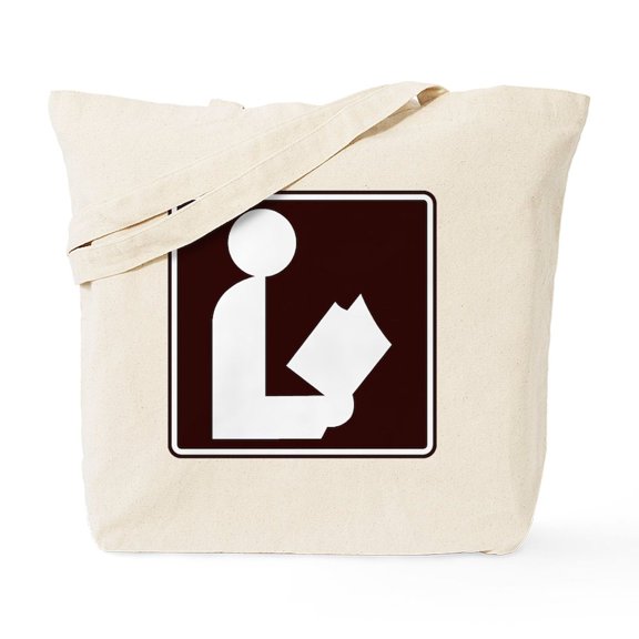 CafePress - Ccpoems Library Sign Tote Bag - Unisex Canvas Tote Bag, Beige, 1-Piece