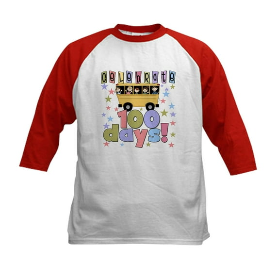 CafePress - Celebrate 100 Days Of School Kids Baseball Jersey - Kids Cotton Baseball Jersey, 3/4 Sleeve Shirt