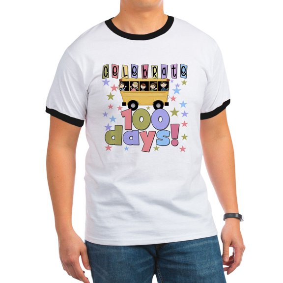 CafePress - Celebrate 100 Days Of School Ringer T - 100% Cotton Ringed T-Shirt