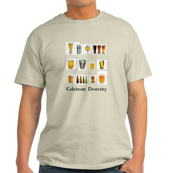 CafePress - Celebrate Diversity Beer Light T Shirt - Men's Classic Graphic T-Shirt