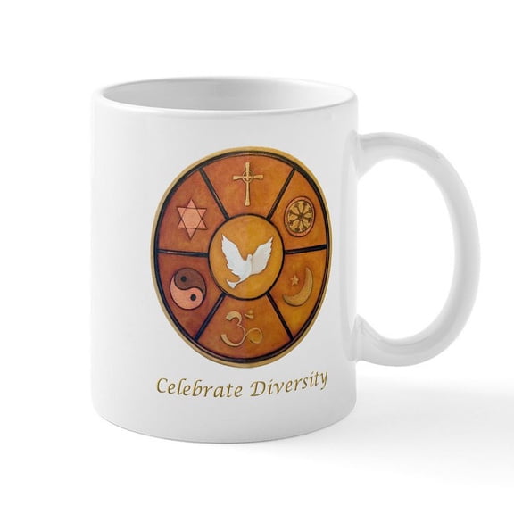 CafePress - Celebrate Diversity Mug - 11 oz Ceramic Mug - Novelty Coffee Tea Cup