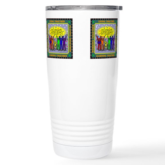 CafePress - Celebrate Diversity Mugs - Insulated Stainless Steel Travel Tumbler 20 oz.