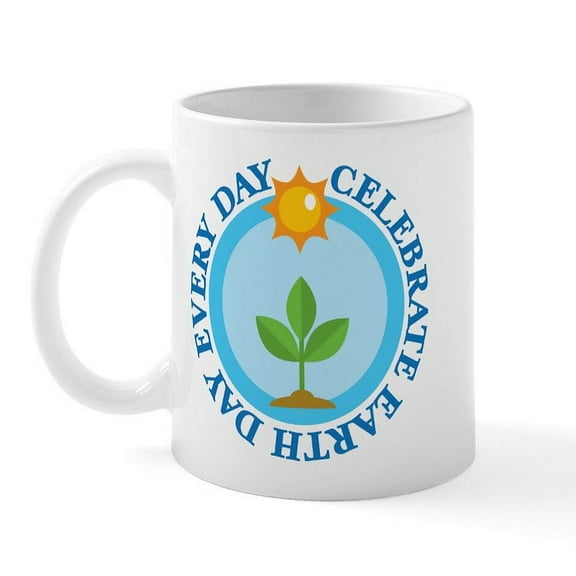 CafePress - Celebrate Earth Day Mug - 11 oz Ceramic Mug - Novelty Coffee Tea Cup
