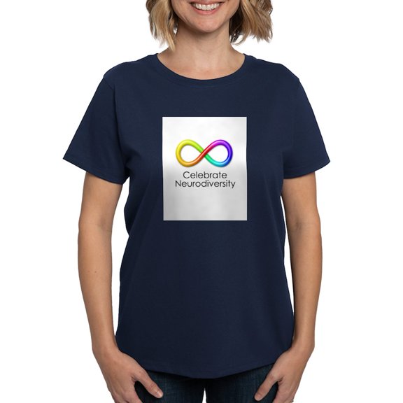 CafePress - Celebrate Neurodiversity Women's T Shirt - Women's Traditional Fit Dark T-Shirt