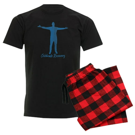 CafePress - Celebrate Recovery Men's Dark Pajamas - Men's Dark Loose Fit Cotton Pajama Set