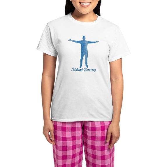 CafePress - Celebrate Recovery Women's Light Pajamas - Women's Short Sleeve Print T-Shirt and Pants Light Cotton Pajama Set