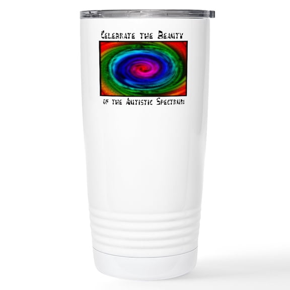 CafePress - Celebrate The Spectrum Stainless Steel Travel Mug - Insulated Stainless Steel Travel Tumbler 20 oz.