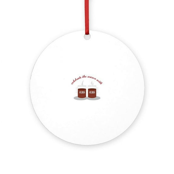 CafePress - Celebrate With Glogg -  Round Wood Ornament 4"