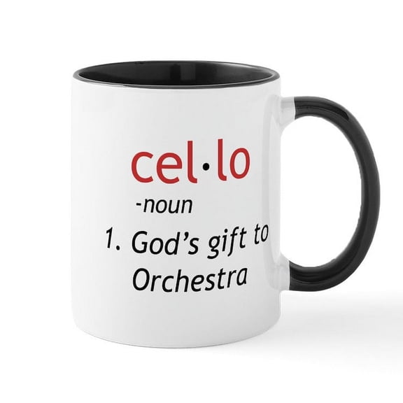 CafePress - Cello Definition Mug - 11 oz Ceramic Mug - Novelty Coffee Tea Cup