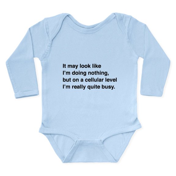 CafePress - Cells Are Busy Body Suit - Long Sleeve Cotton Baby Bodysuit