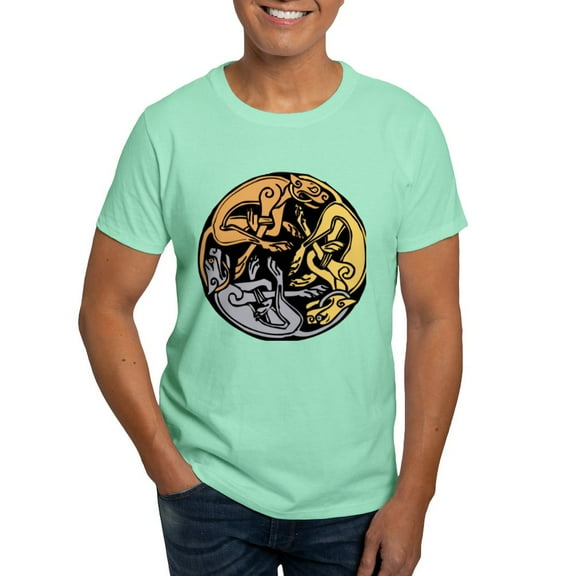 CafePress - Celtic Chasing Hounds 1 Dark T Shirt - Men's Classic Graphic Cotton T-Shirt