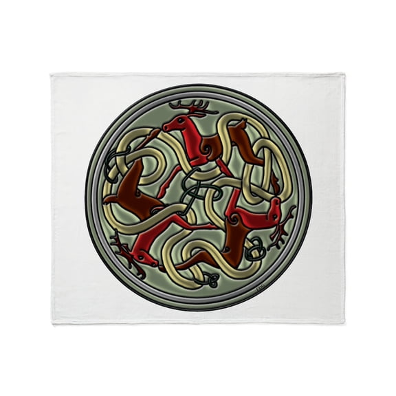 CafePress - Celtic Deer Knotwork Throw Blanket - Soft Fleece Throw Blanket, 50"x60" for All Ages