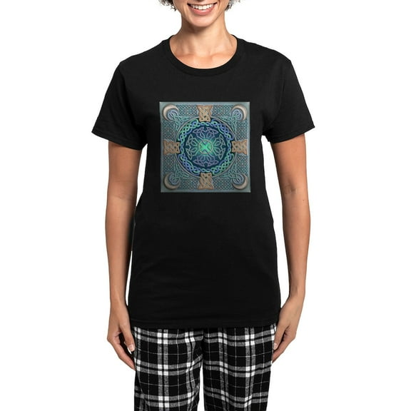 CafePress - Celtic Eye Of The World Women's Dark Pajamas - Women's Short Sleeve Print T-Shirt and Pants Dark Cotton Pajama Set