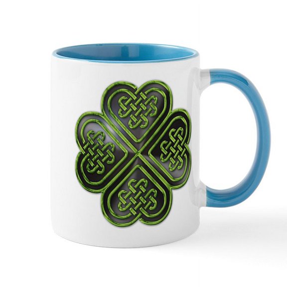 CafePress - Celtic Knot Shamrock Mug - 11 oz Ceramic Mug - Novelty Coffee Tea Cup