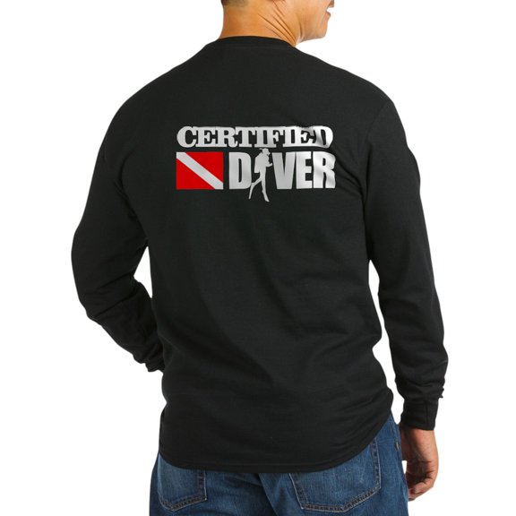 CafePress - Certified Diver Long Sleeve T Shirt - Long Sleeve Dark T-Shirt