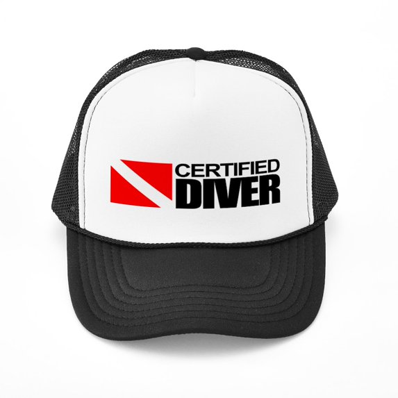 CafePress - Certified Diver - Adjustable Unisex Printed Trucker Hat with Mesh Back
