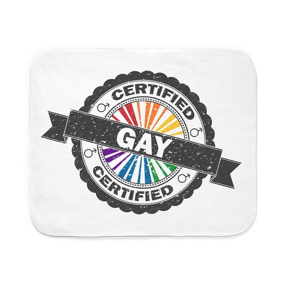 CafePress - Certified Gay Pride Seal Of Approval With Rainbow - Sherpa Fleece Throw Blanket 60" x 50"