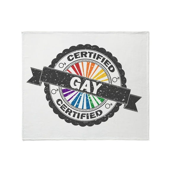 CafePress - Certified Gay Pride Seal Of Approval With Rainbow - Soft Fleece Throw Blanket, 50"x60" for All Ages