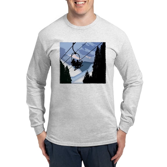 CafePress - Chairlift Full Of Skiers Long Sleeve T Shirt - Unisex Cotton Long Sleeve T-Shirt