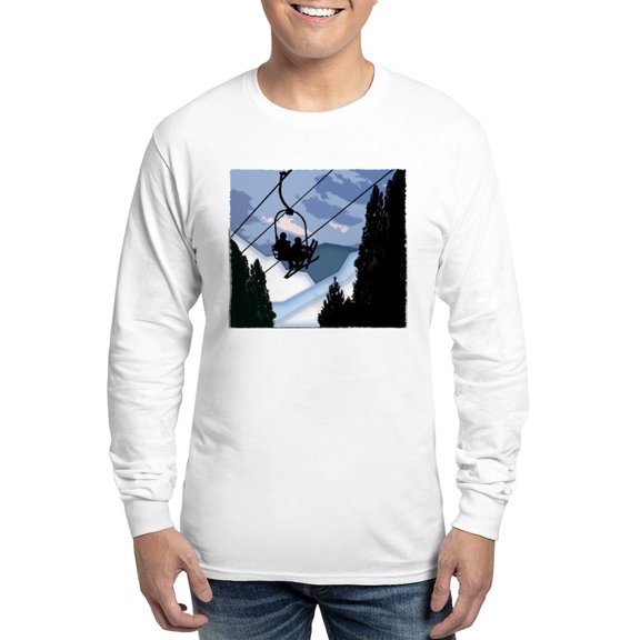 CafePress - Chairlift Full Of Skiers Long Sleeve T Shirt - Unisex Cotton Long Sleeve T-Shirt