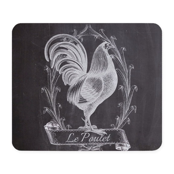 CafePress - Chalkboard French Country Rooster Mousepad - Non-slip Rubber Mousepad, Gaming Mouse Pad