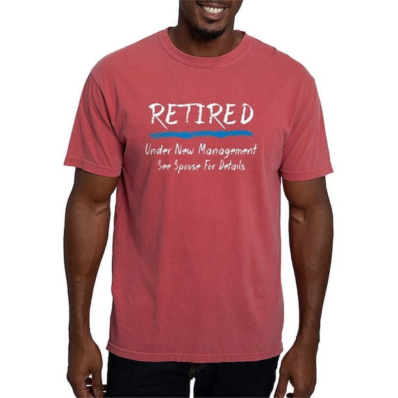 CafePress - Chalkboard Retired Under New Management T Shirt - Mens Comfort Colors Shirt