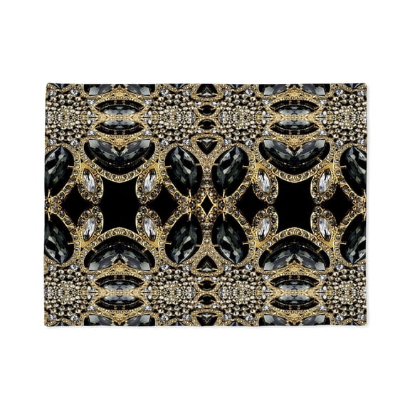 CafePress - Champagne Gold Black Rhinestone - Soft Fleece Throw Stadium Blanket, 30"x40"