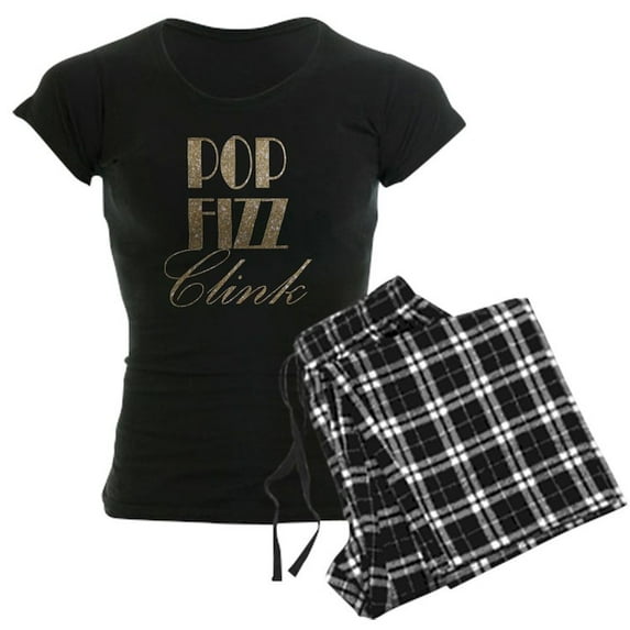 CafePress - Champagne Pop Fizz Clink Pajamas - Women's Dark Pajamas