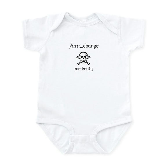 CafePress - Change Me Booty Pirate Infant Bodysuit - Baby Light Bodysuit, Size Newborn - 24 Months
