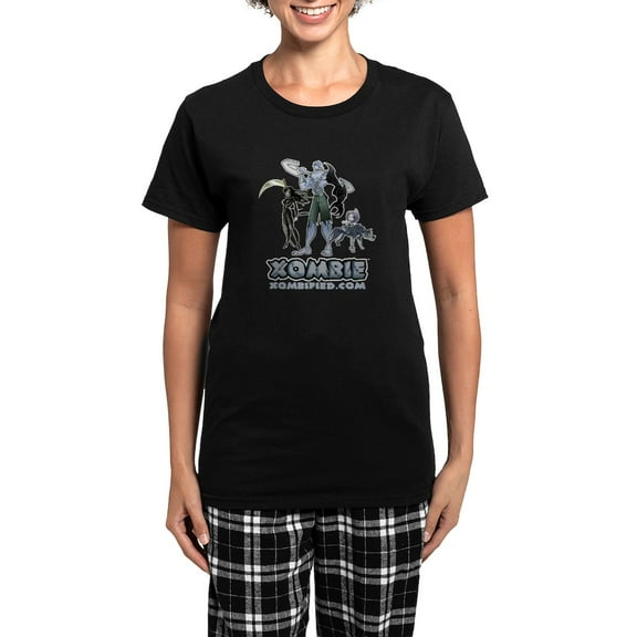 CafePress - Character_Shirt_No_Backgroun Women's Dark Pajamas - Women's Short Sleeve Print T-Shirt and Pants Dark Cotton Pajama Set
