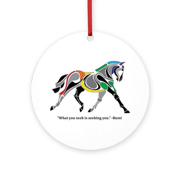 CafePress - Charkas Horse - Round Wood Ornament 4"