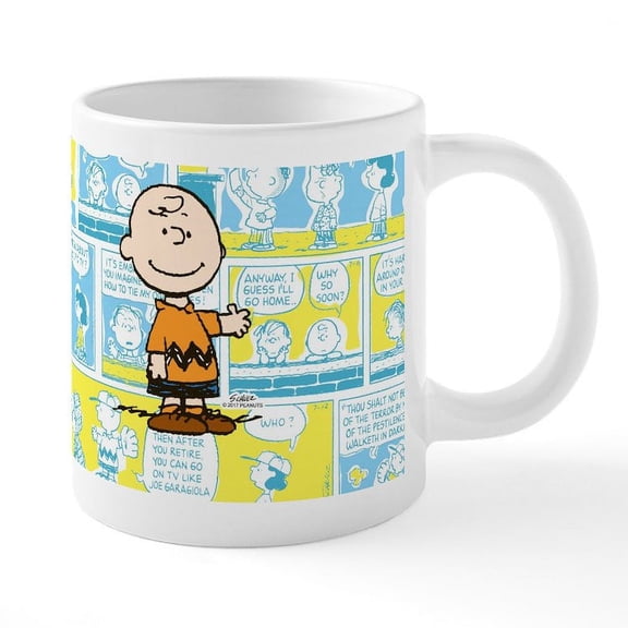 CafePress - Charlie Brown Comic Strip - 20 Oz White Ceramic Mega Mug
