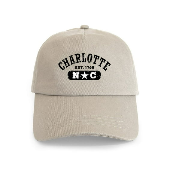 CafePress - Charlotte NC Cap - Adjustable 100% Brushed Unisex Casual Cotton Baseball Cap, Beige, 1