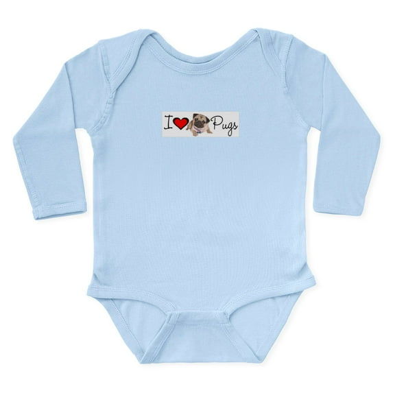 CafePress - Charm_Lv Pugs Super Link Long Sleeve Infant Bo - Long Sleeve Infant Bodysuit