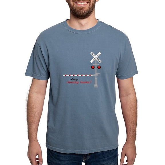 CafePress - Chasing Trains! T Shirt - Mens Comfort Colors Shirt