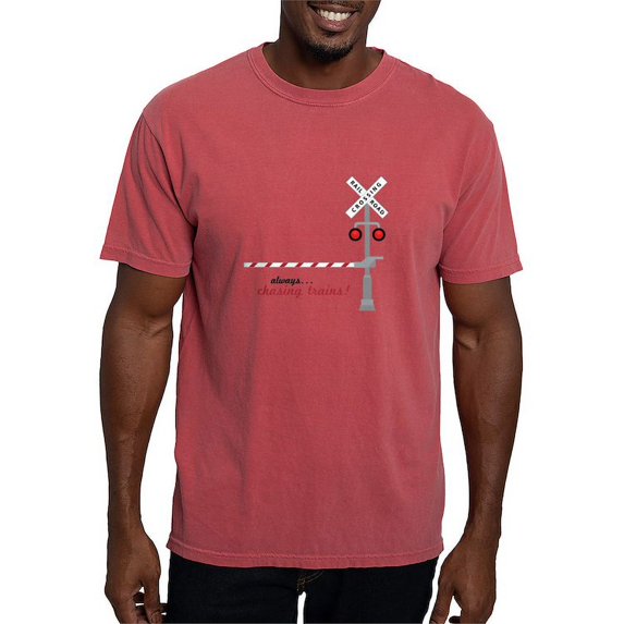 CafePress - Chasing Trains! T Shirt - Mens Comfort Colors Shirt
