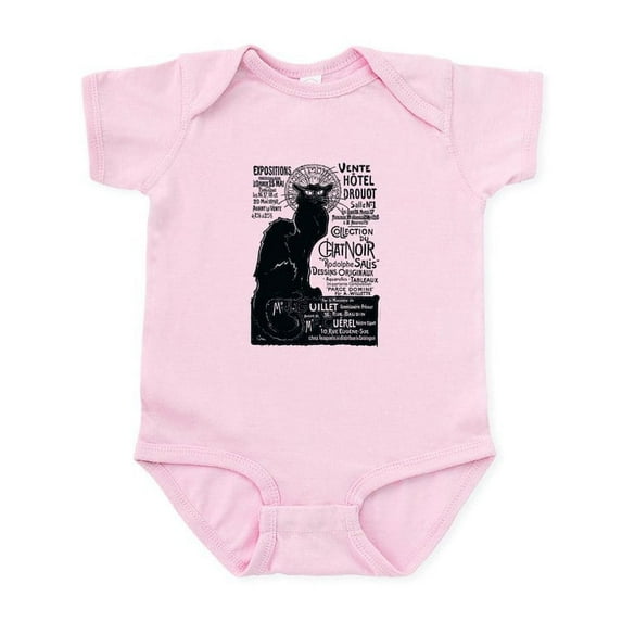 CafePress - Chat Noir Cat Body Suit - Baby Light Bodysuit, Size Newborn - 24 Months
