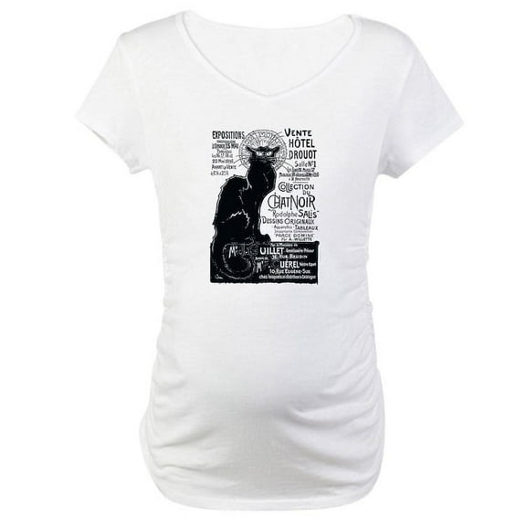 CafePress - Chat Noir Cat Maternity T Shirt - Cotton Maternity T-shirt, Cute & Funny Pregnancy Tee