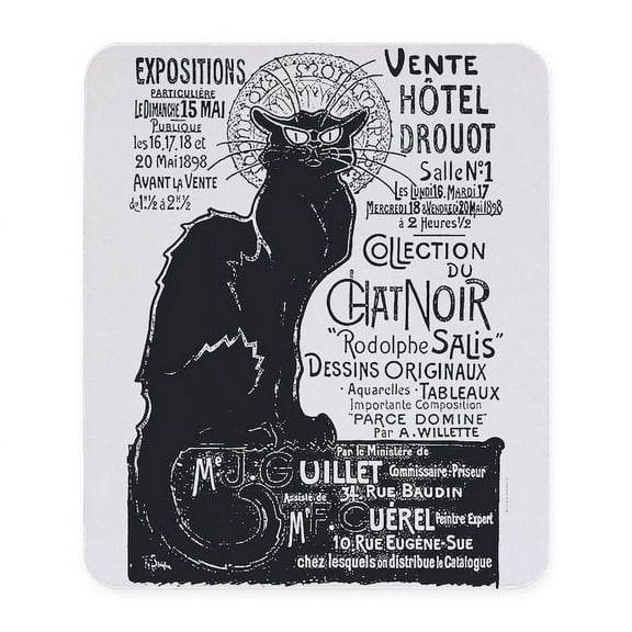 CafePress - Chat Noir Cat Mousepad - Non-slip Rubber Mousepad, Gaming Mouse Pad