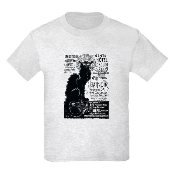 CafePress - Chat Noir Cat T Shirt - Light T-Shirt Kids XS-XL