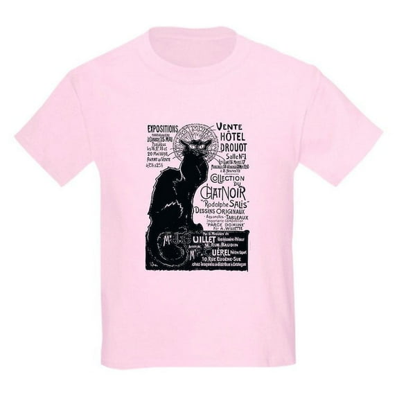 CafePress - Chat Noir Cat T Shirt - Light T-Shirt Kids XS-XL